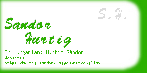 sandor hurtig business card